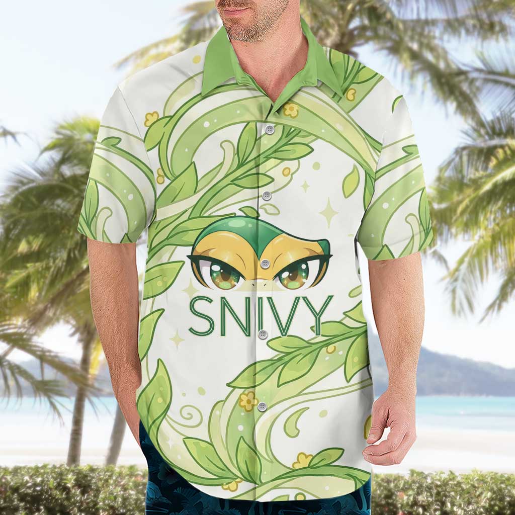 Snivy Hawaiian Shirt Elegant Botanical Art Nouveau Style