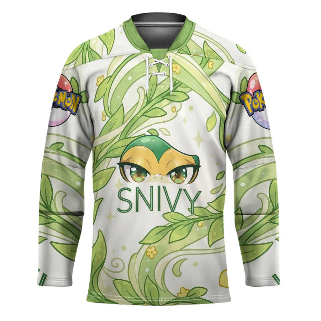 Snivy Hockey Jersey Elegant Botanical Art Nouveau Style