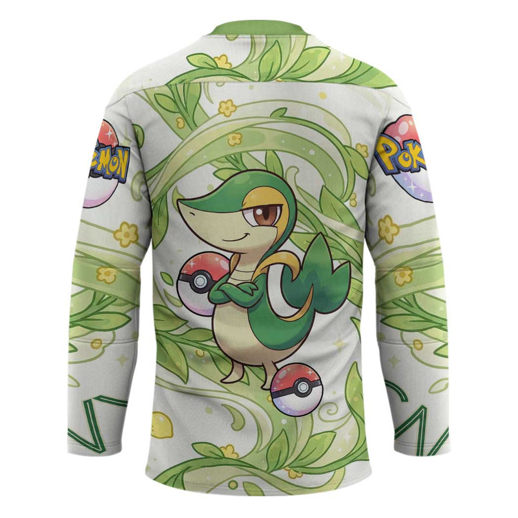 Snivy Hockey Jersey Elegant Botanical Art Nouveau Style