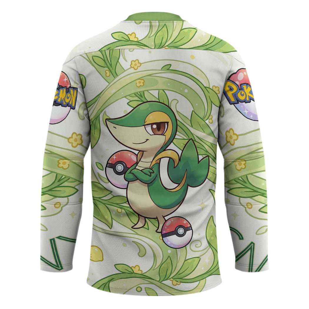 Snivy Hockey Jersey Elegant Botanical Art Nouveau Style