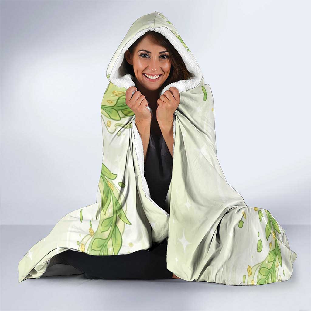 Snivy Hooded Blanket Elegant Botanical Art Nouveau Style