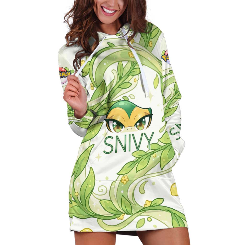 Snivy Hoodie Dress Elegant Botanical Art Nouveau Style