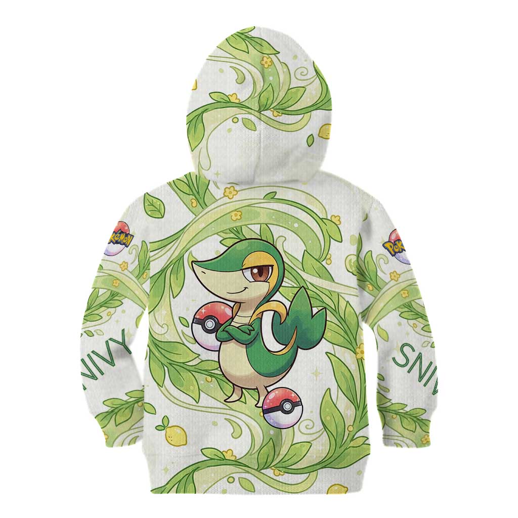 Snivy Kid Hoodie Elegant Botanical Art Nouveau Style