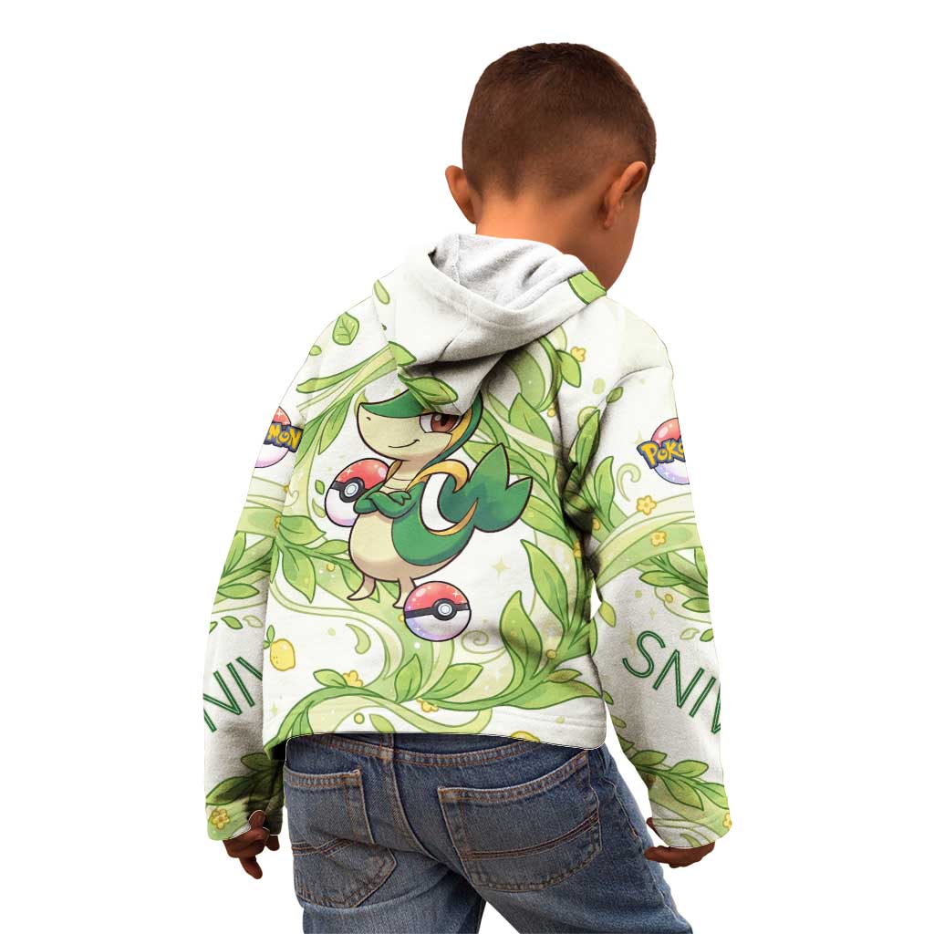 Snivy Kid Hoodie Elegant Botanical Art Nouveau Style