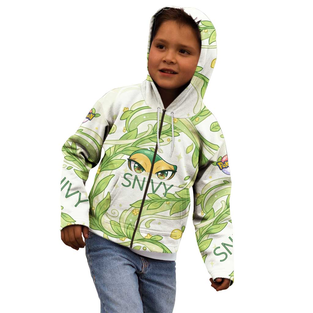 Snivy Kid Hoodie Elegant Botanical Art Nouveau Style