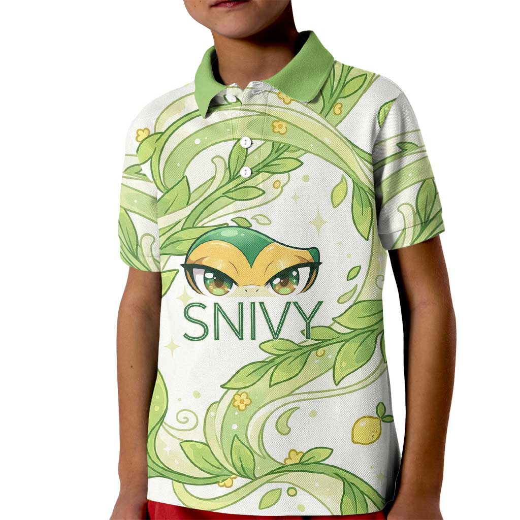 Snivy Kid Polo Shirt Elegant Botanical Art Nouveau Style