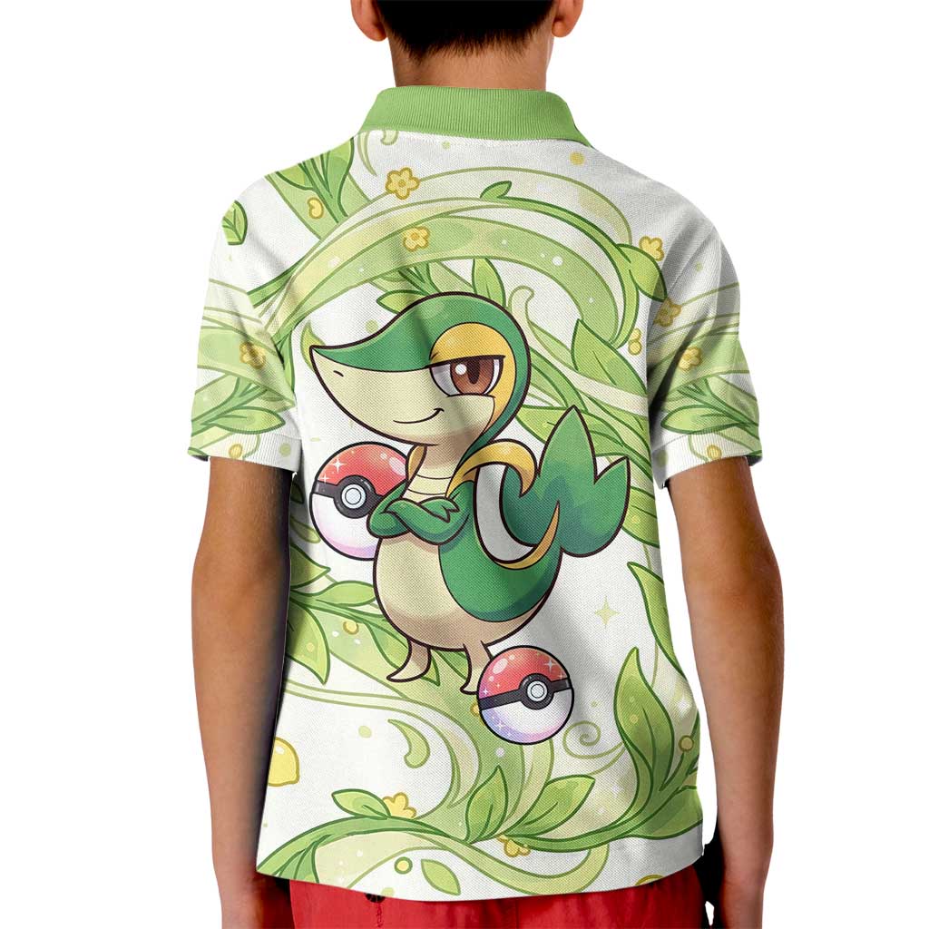 Snivy Kid Polo Shirt Elegant Botanical Art Nouveau Style
