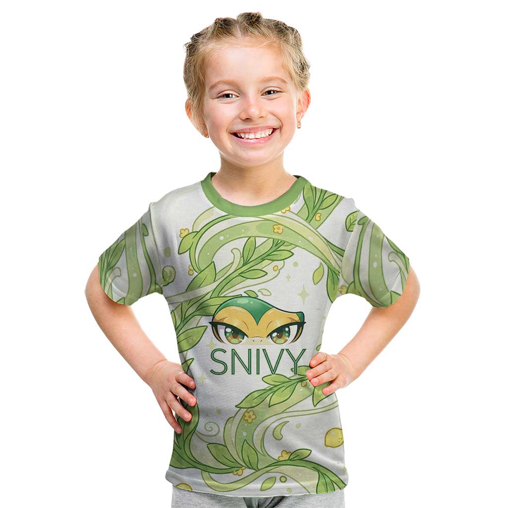 Snivy Kid T Shirt Elegant Botanical Art Nouveau Style