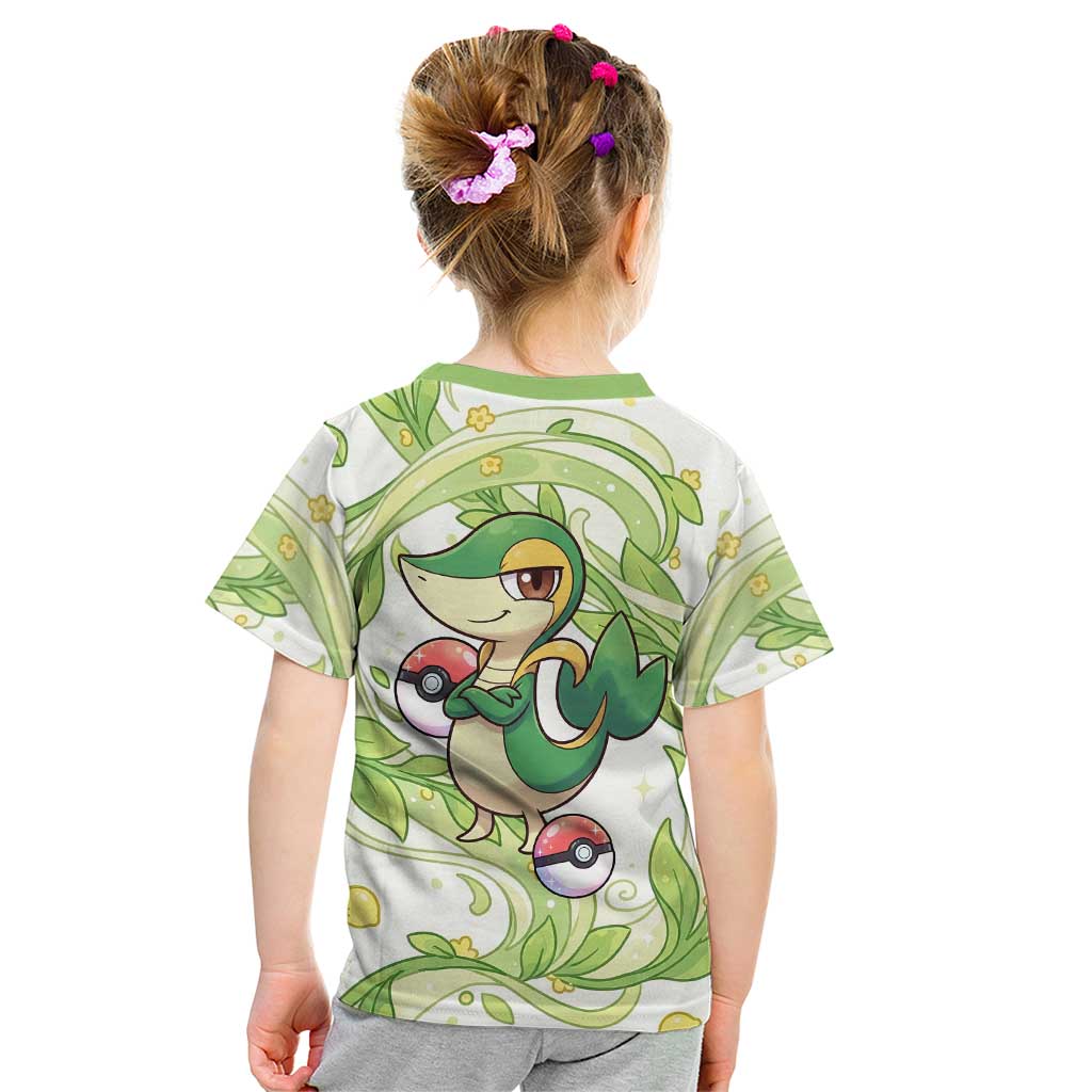 Snivy Kid T Shirt Elegant Botanical Art Nouveau Style