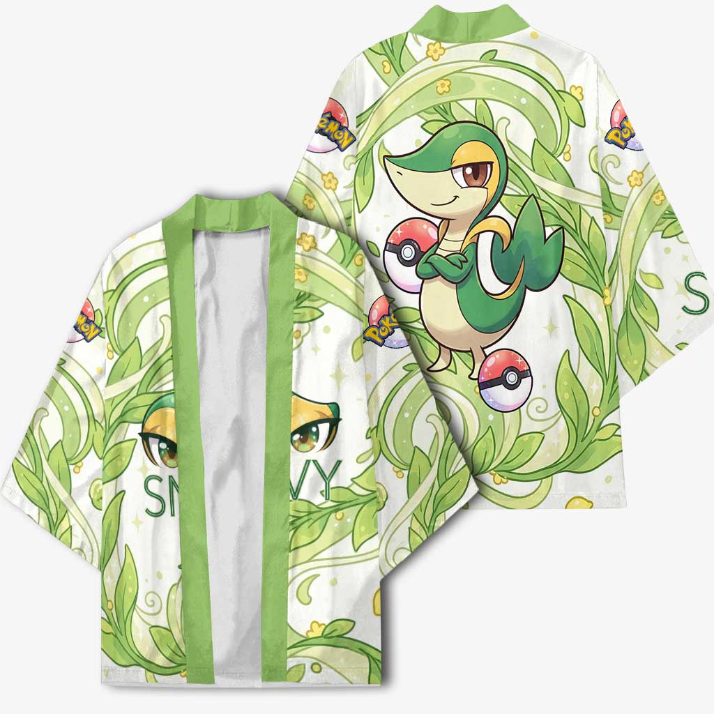 Snivy Kimono Elegant Botanical Art Nouveau Style