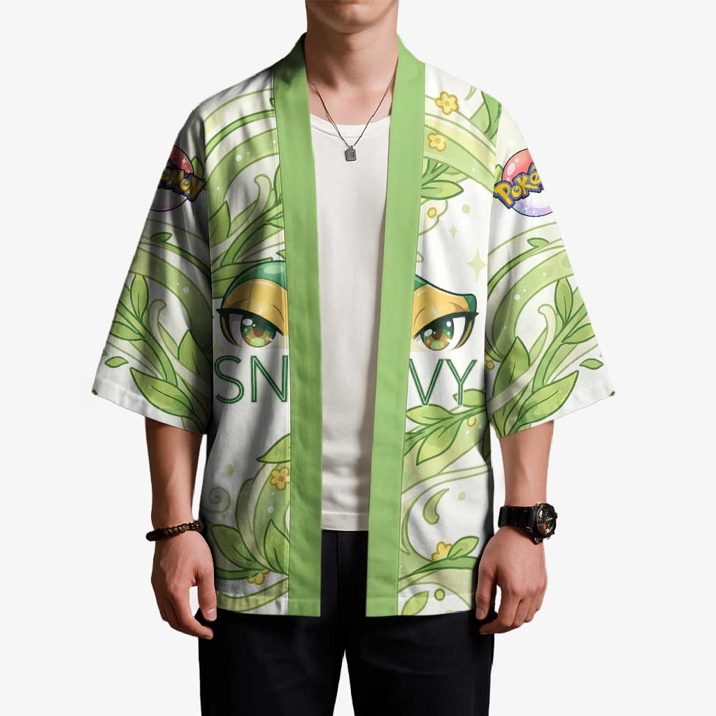Snivy Kimono Elegant Botanical Art Nouveau Style