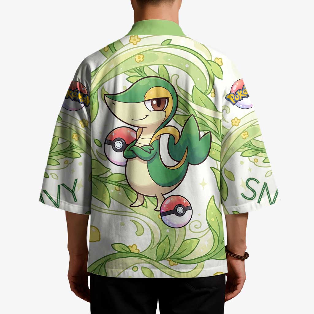 Snivy Kimono Elegant Botanical Art Nouveau Style