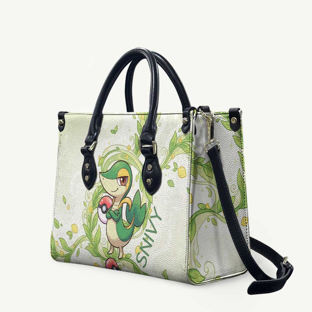 Snivy Leather Bag Elegant Botanical Art Nouveau Style