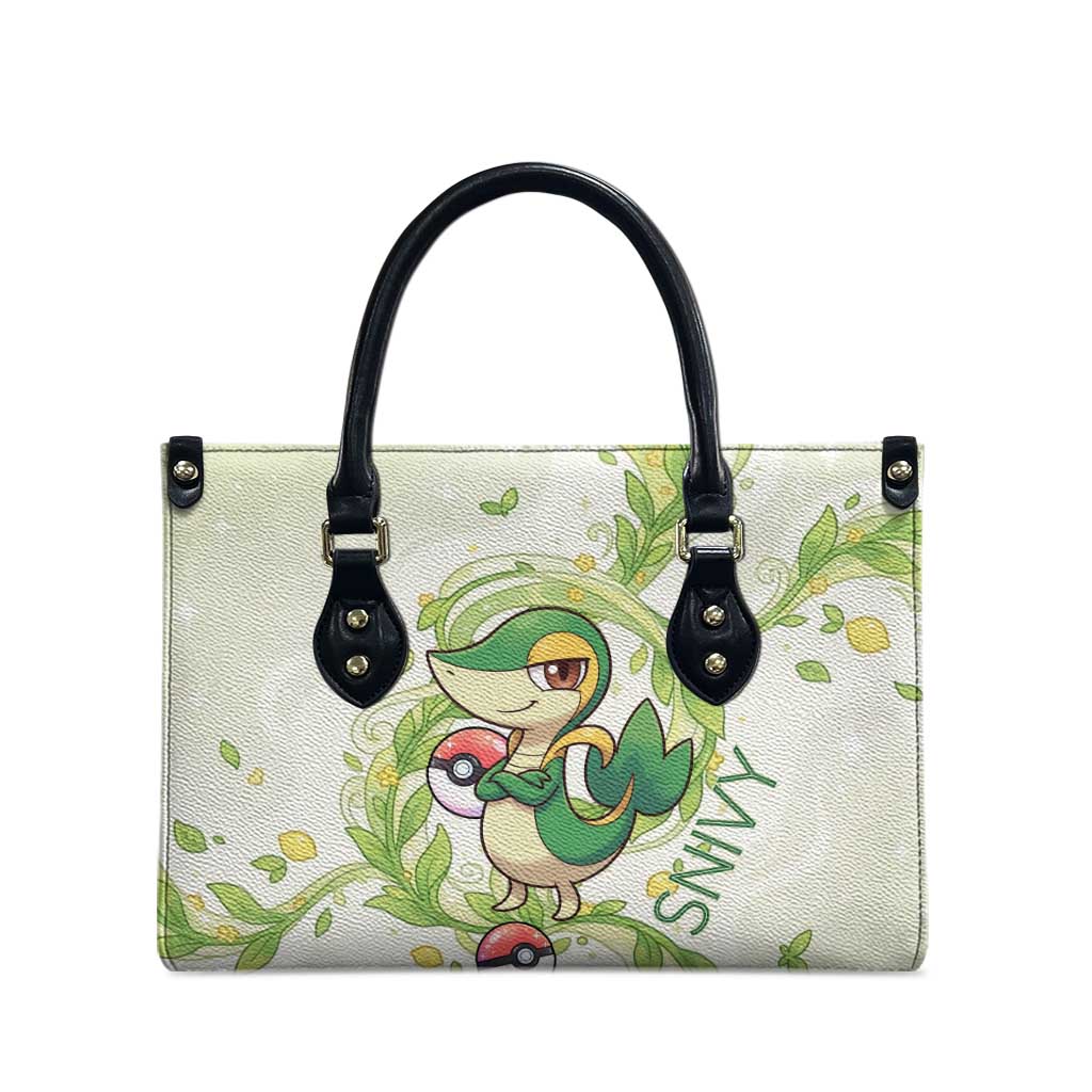 Snivy Leather Bag Elegant Botanical Art Nouveau Style