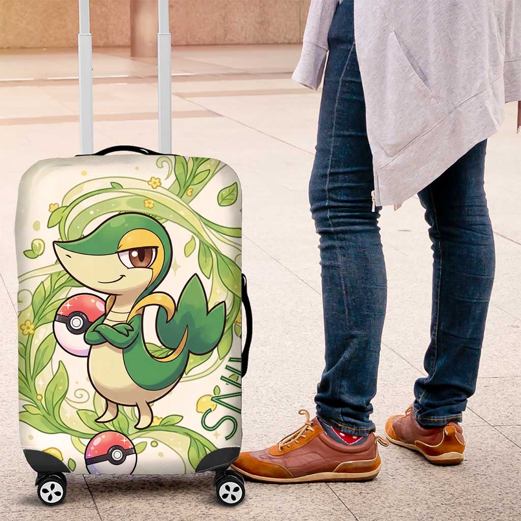 Snivy Luggage Cover Elegant Botanical Art Nouveau Style