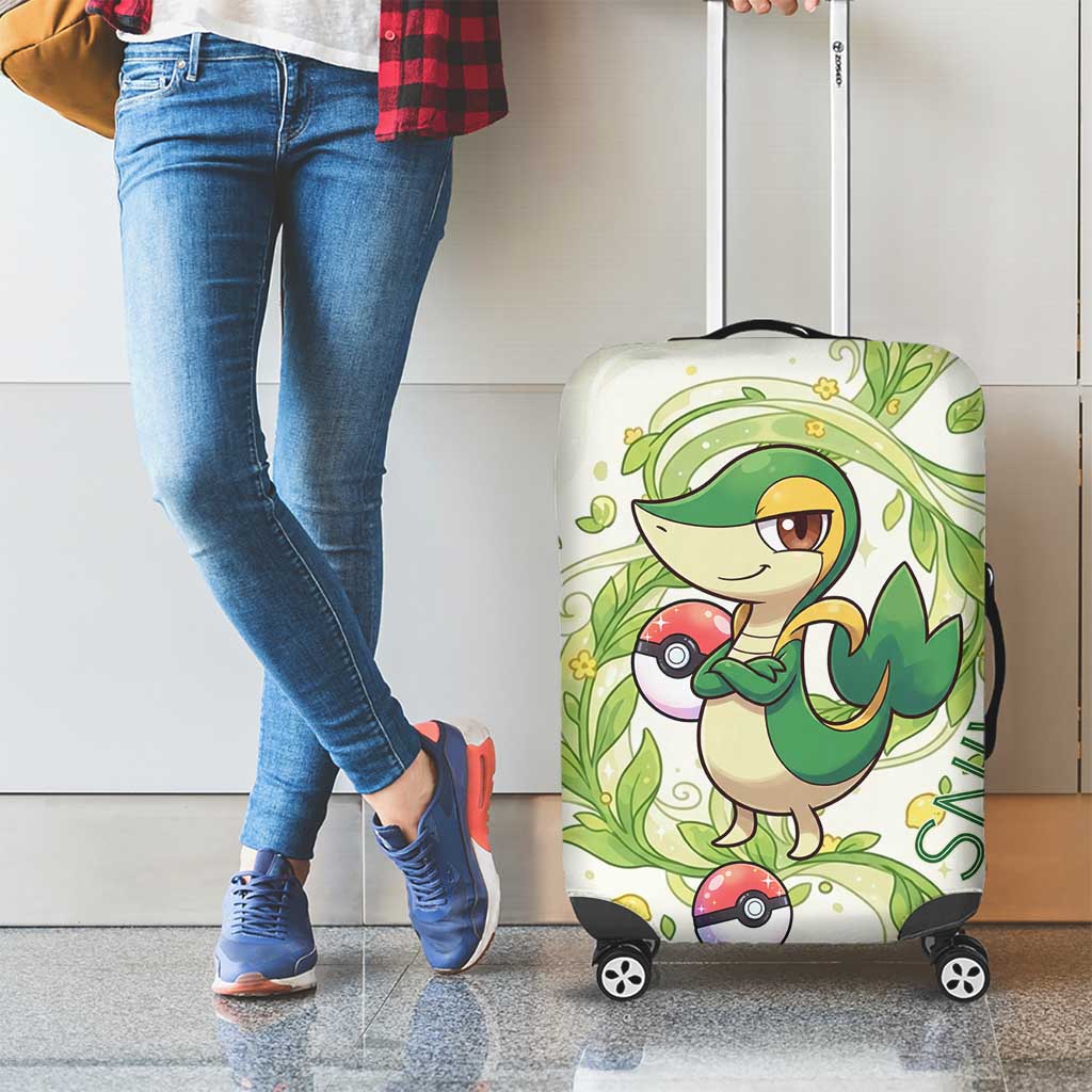 Snivy Luggage Cover Elegant Botanical Art Nouveau Style