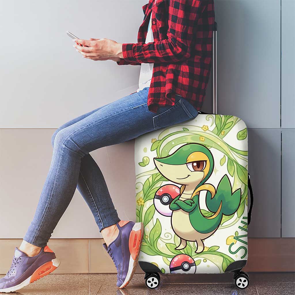 Snivy Luggage Cover Elegant Botanical Art Nouveau Style