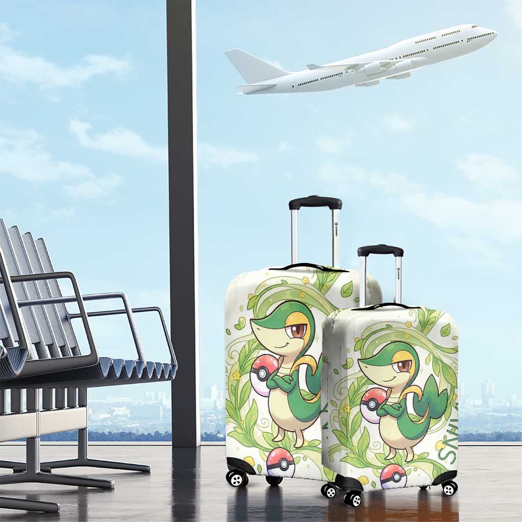 Snivy Luggage Cover Elegant Botanical Art Nouveau Style