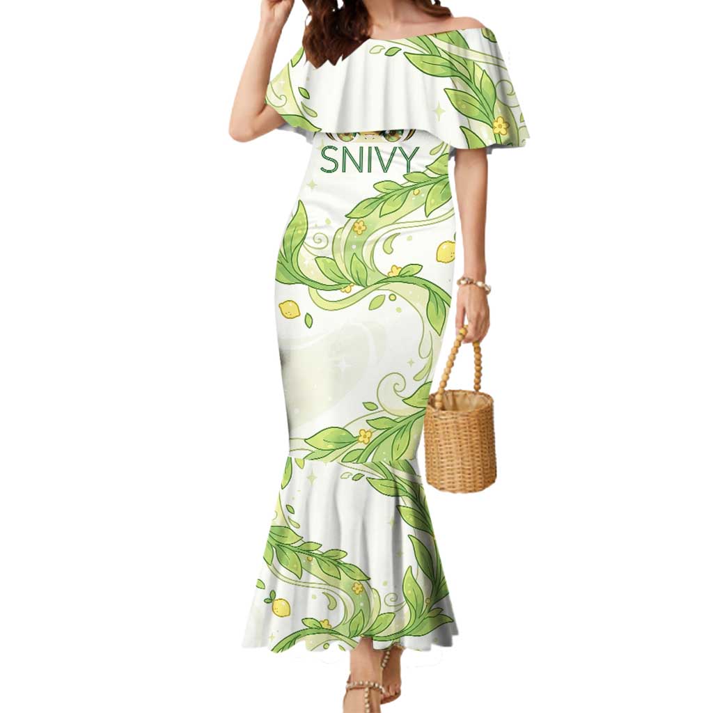 Snivy Mermaid Dress Elegant Botanical Art Nouveau Style