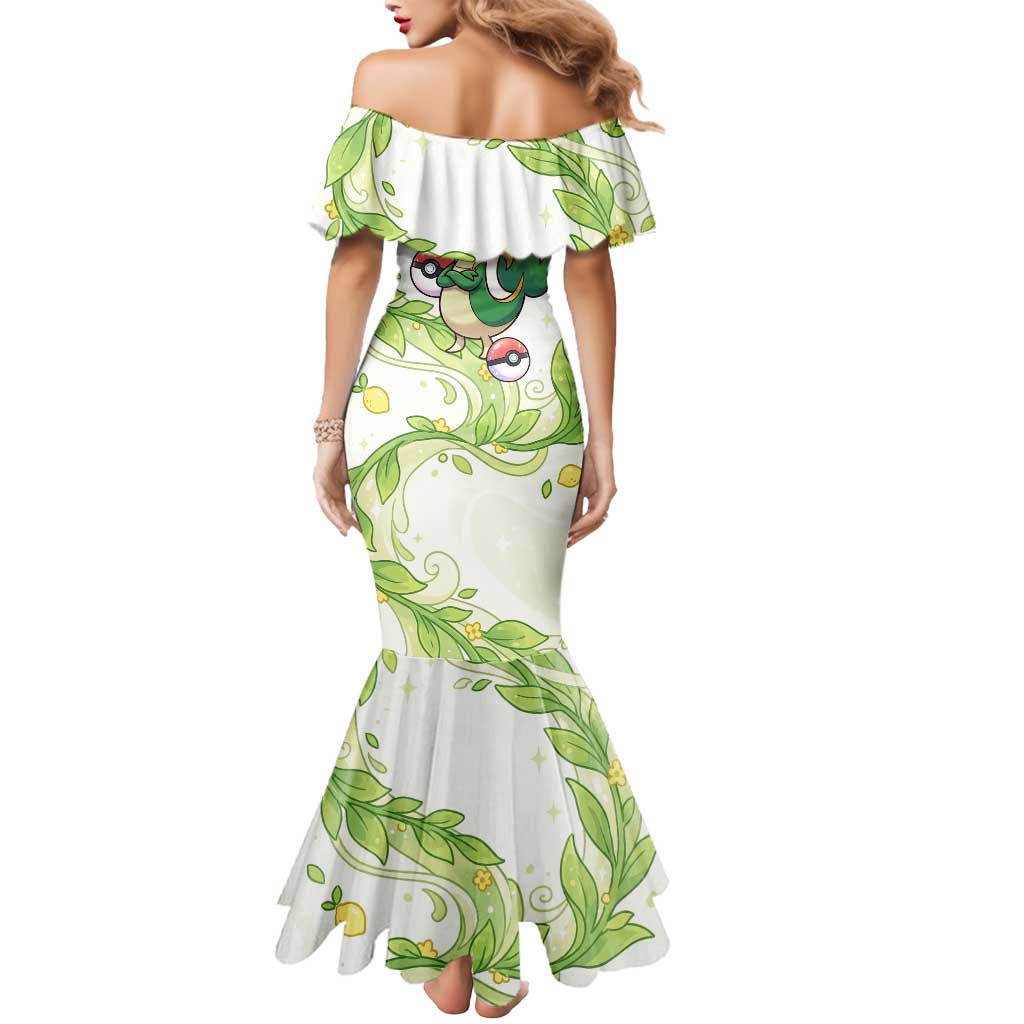 Snivy Mermaid Dress Elegant Botanical Art Nouveau Style