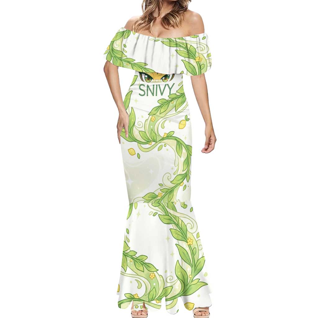 Snivy Mermaid Dress Elegant Botanical Art Nouveau Style