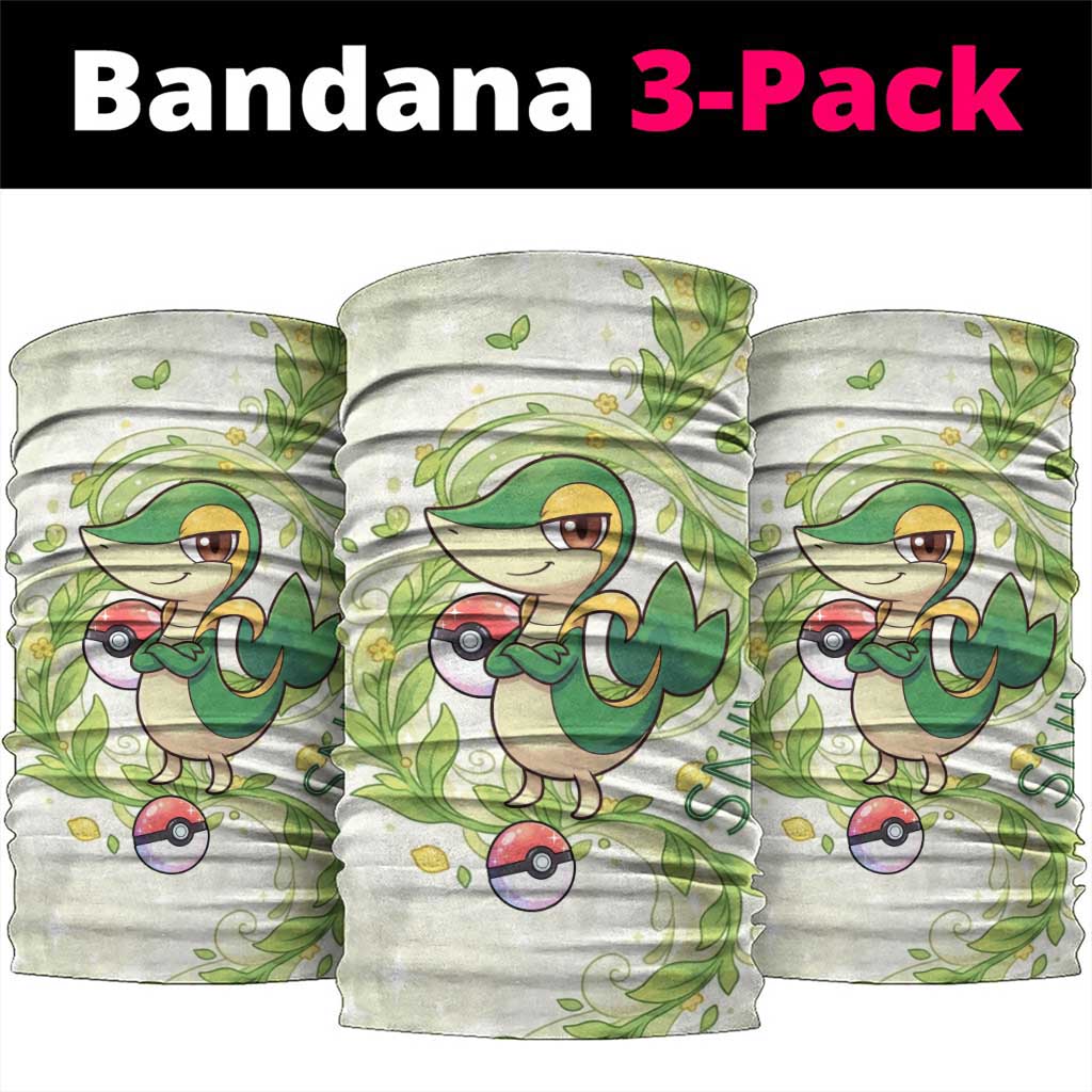 Snivy Neck Gaiter Elegant Botanical Art Nouveau Style
