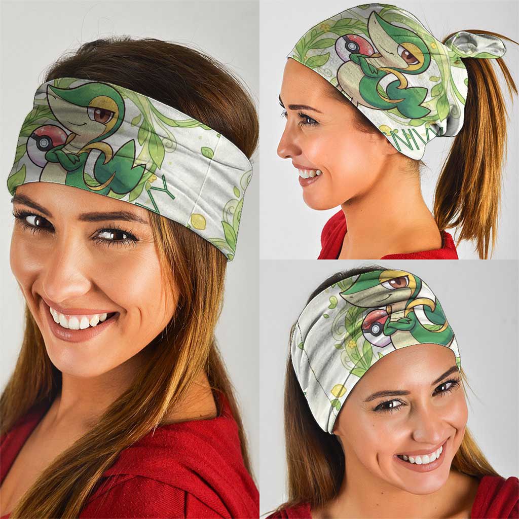 Snivy Neck Gaiter Elegant Botanical Art Nouveau Style