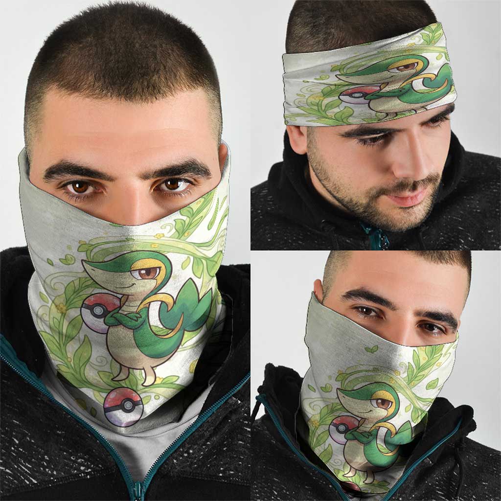 Snivy Neck Gaiter Elegant Botanical Art Nouveau Style