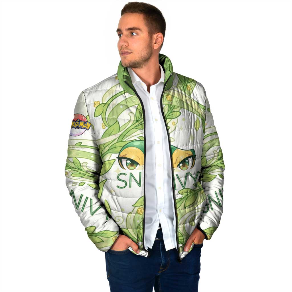 Snivy Padded Jacket Elegant Botanical Art Nouveau Style