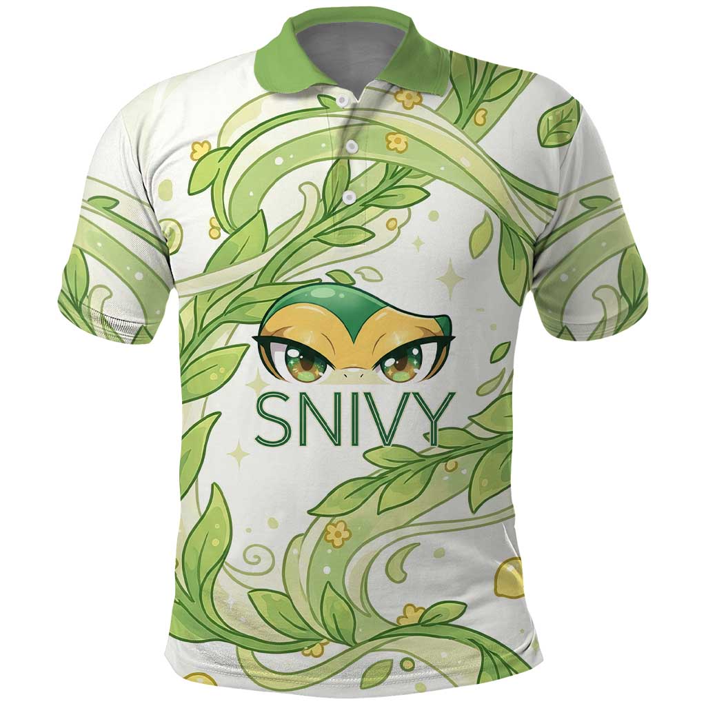 Snivy Polo Shirt Elegant Botanical Art Nouveau Style