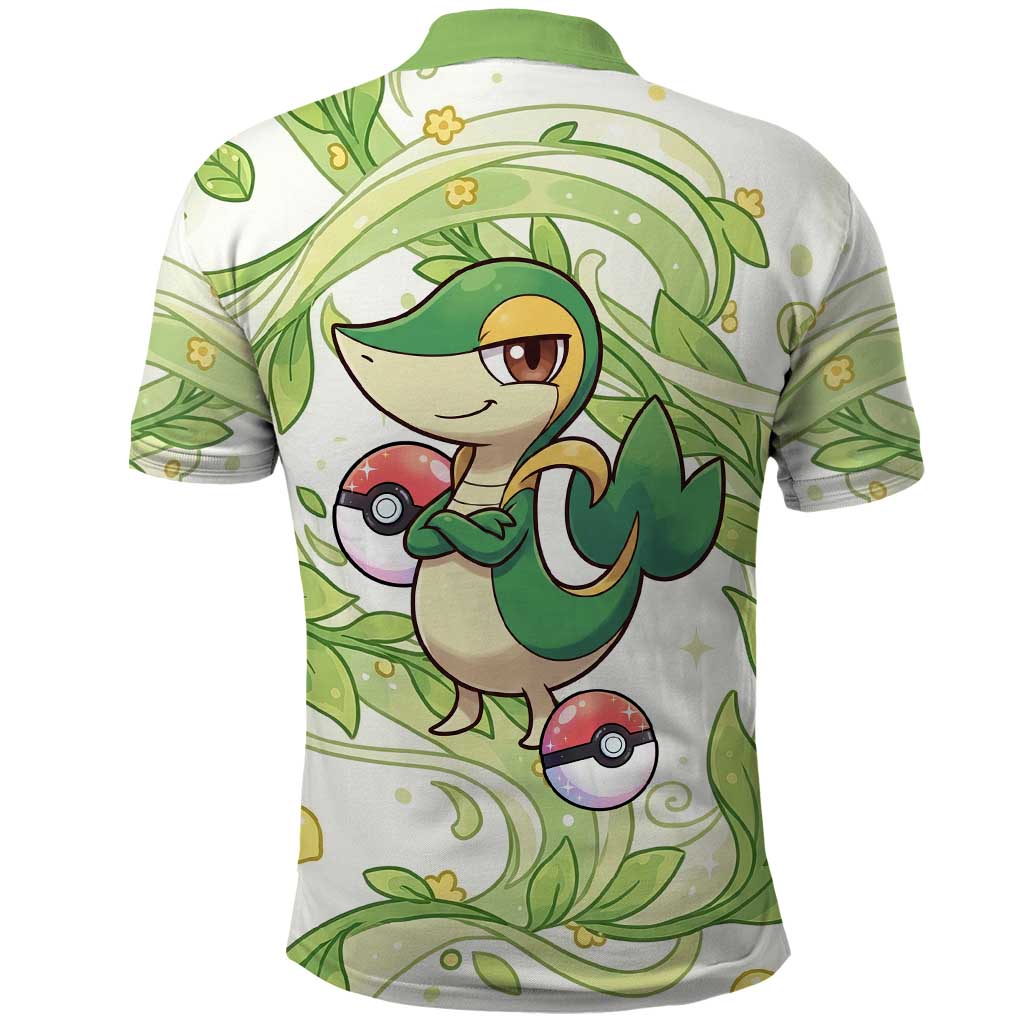 Snivy Polo Shirt Elegant Botanical Art Nouveau Style