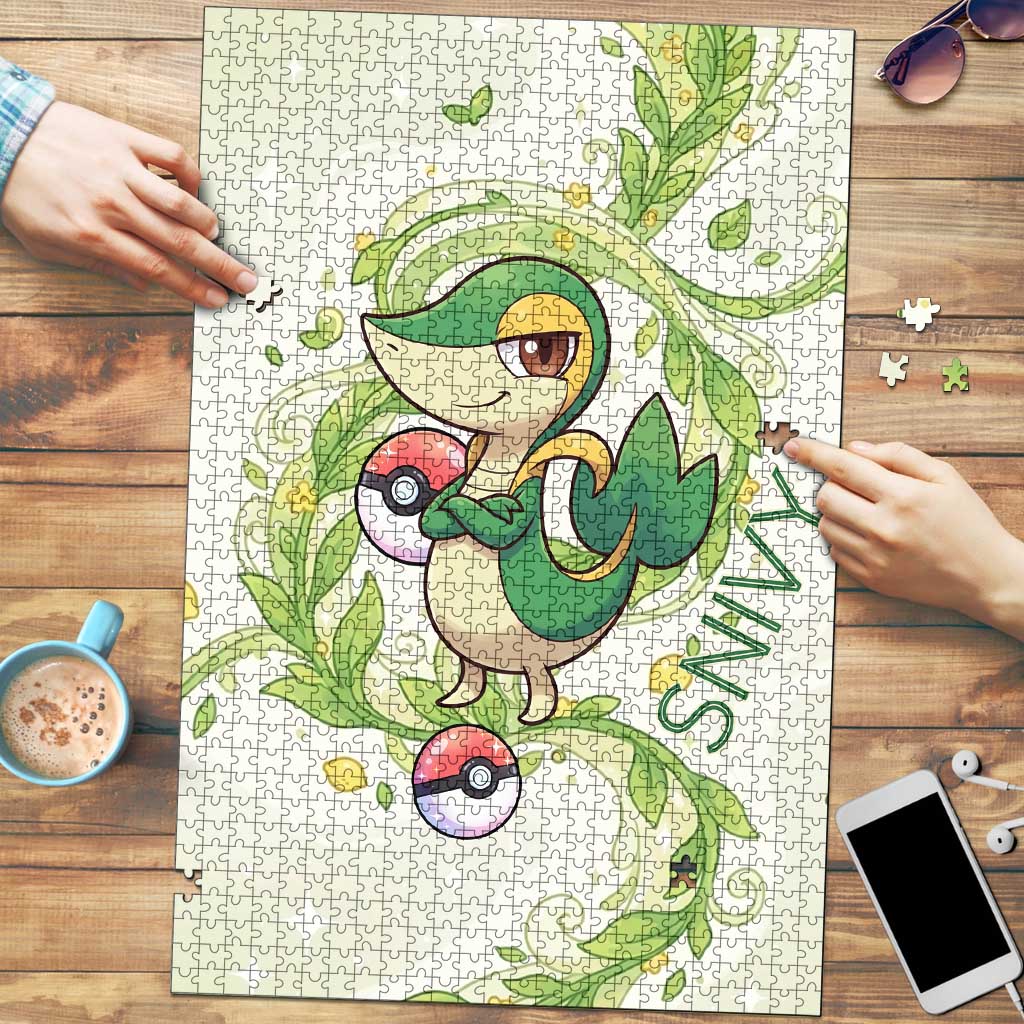 Snivy Puzzle Elegant Botanical Art Nouveau Style