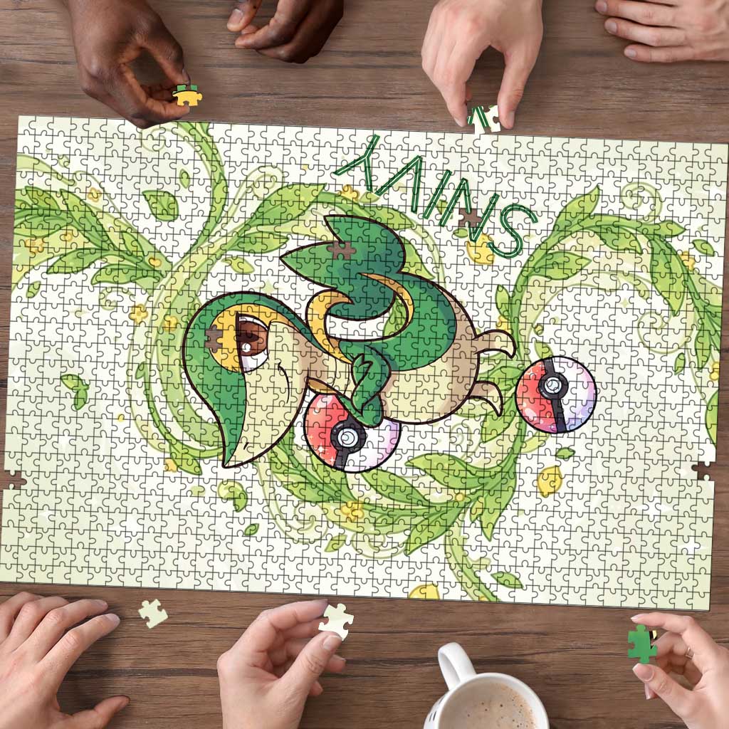 Snivy Puzzle Elegant Botanical Art Nouveau Style
