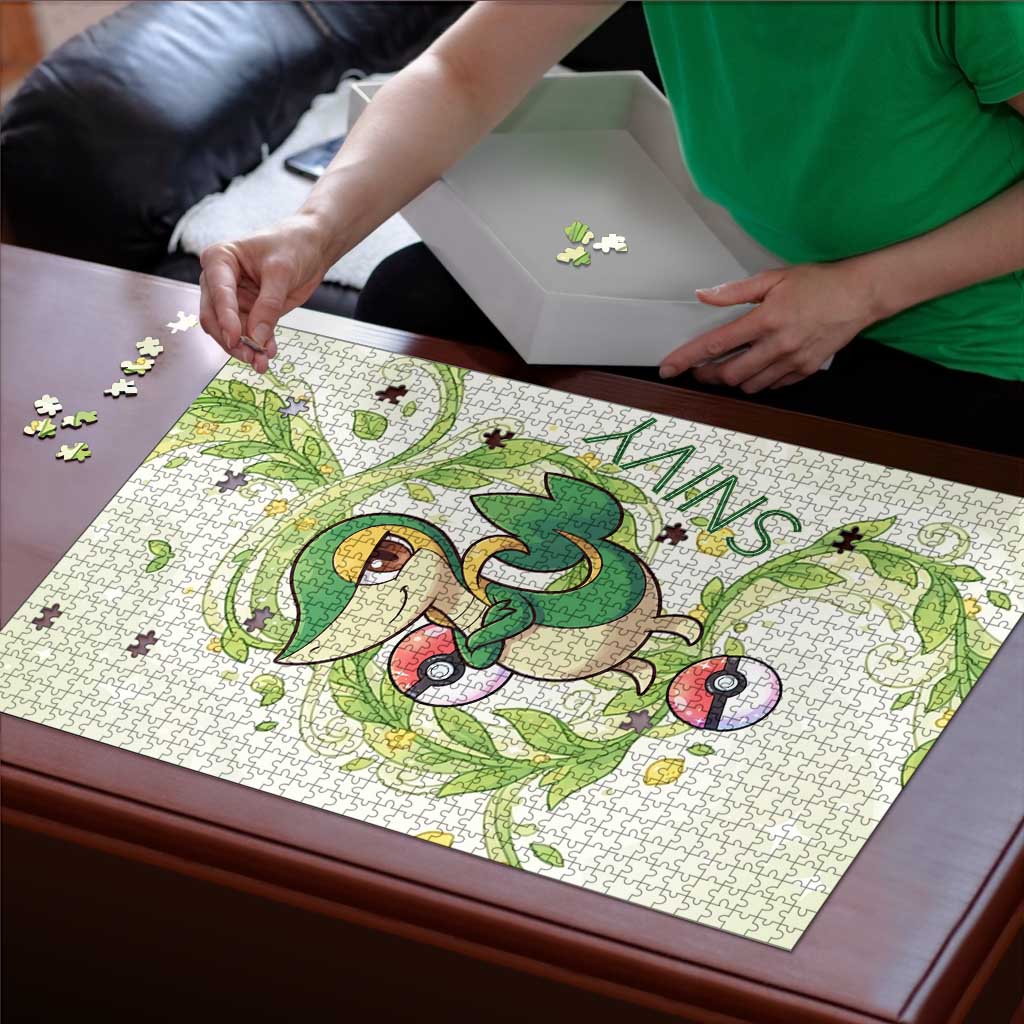 Snivy Puzzle Elegant Botanical Art Nouveau Style