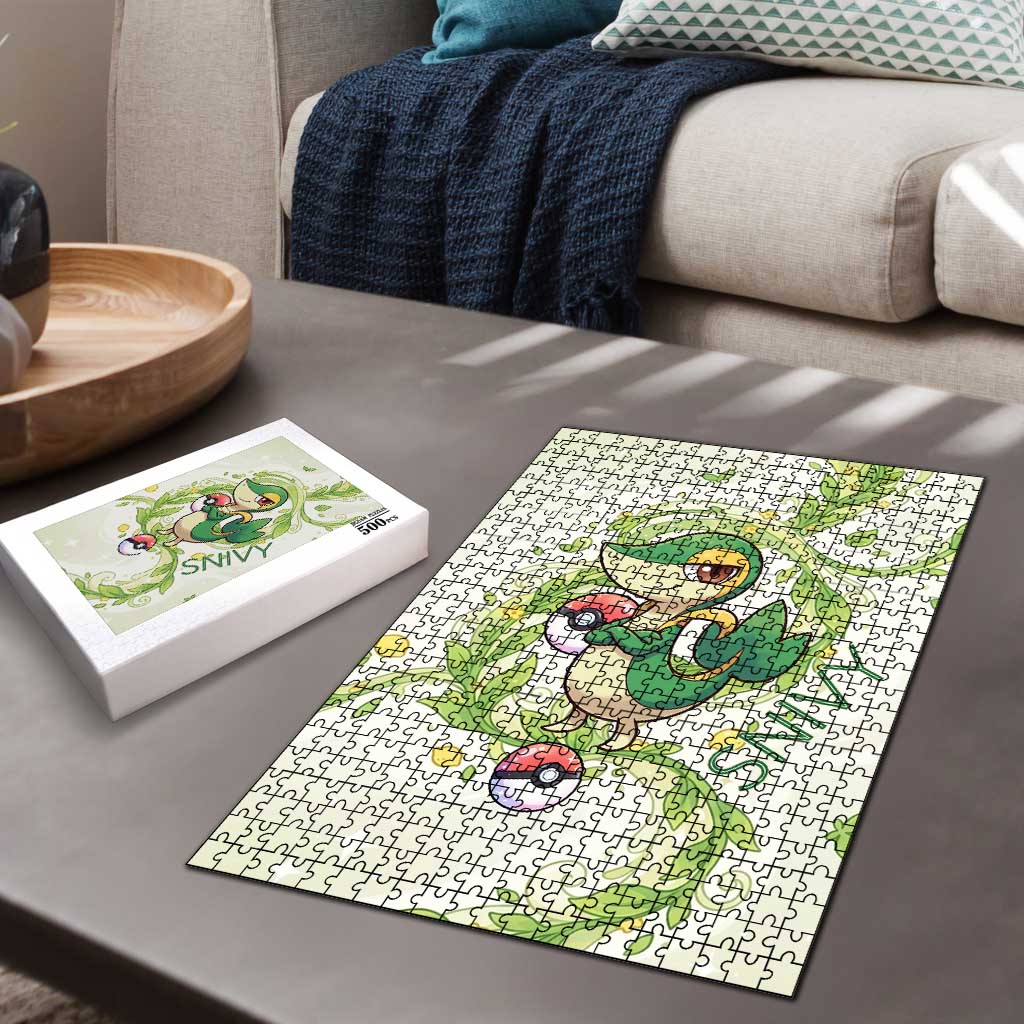 Snivy Puzzle Elegant Botanical Art Nouveau Style
