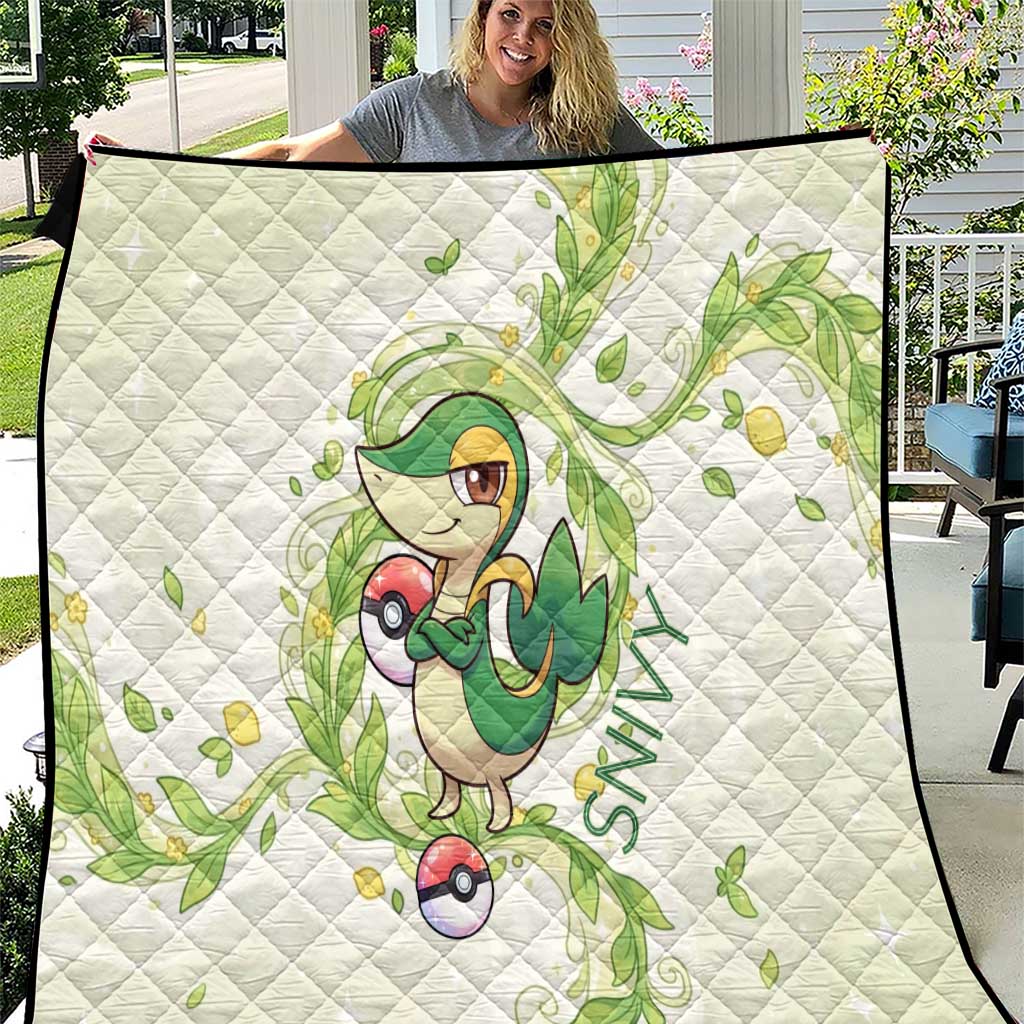 Snivy Quilt Elegant Botanical Art Nouveau Style