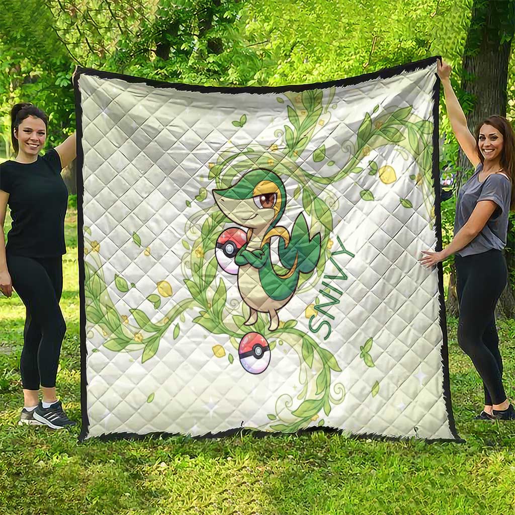 Snivy Quilt Elegant Botanical Art Nouveau Style