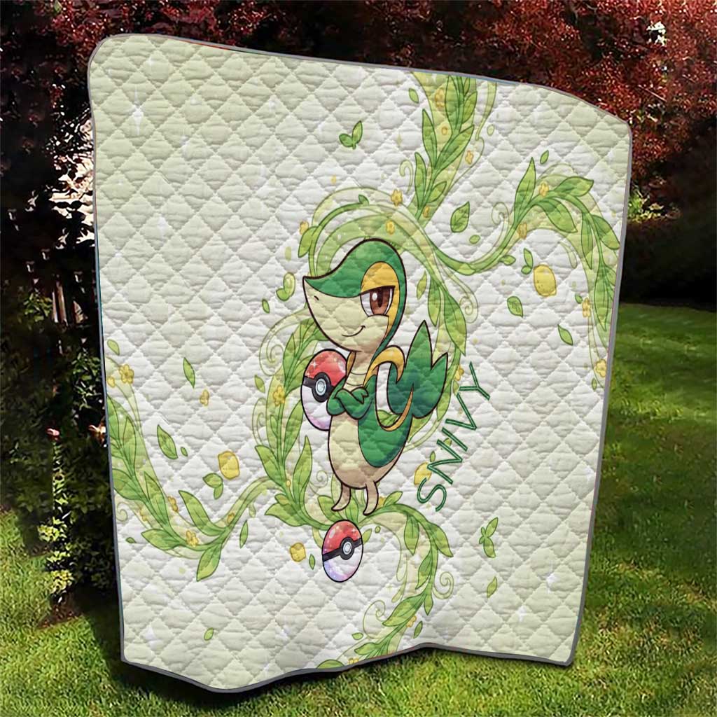 Snivy Quilt Elegant Botanical Art Nouveau Style