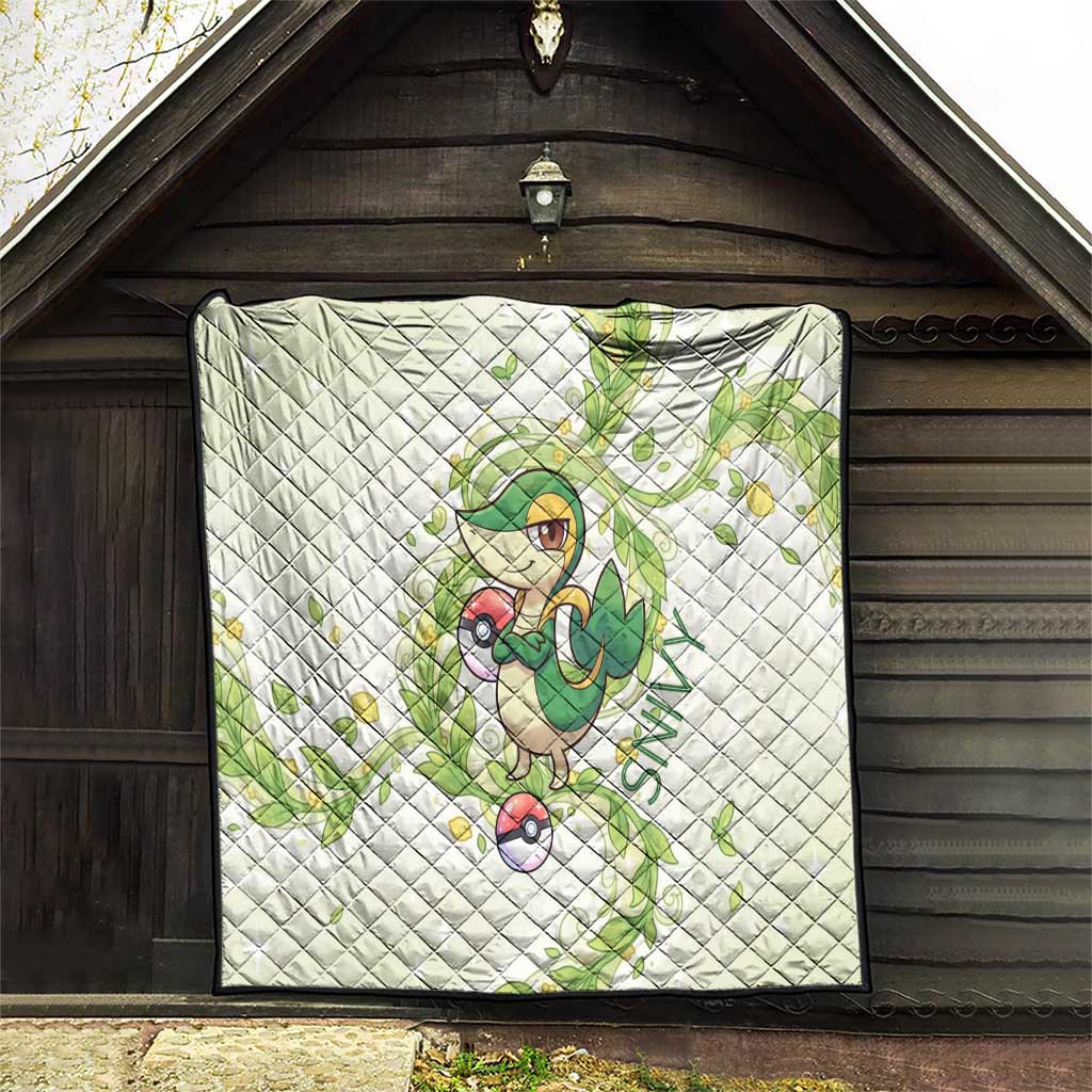 Snivy Quilt Elegant Botanical Art Nouveau Style