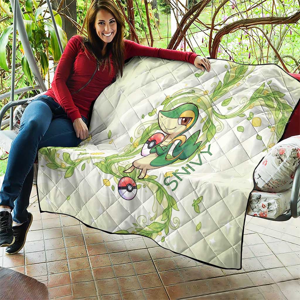 Snivy Quilt Elegant Botanical Art Nouveau Style