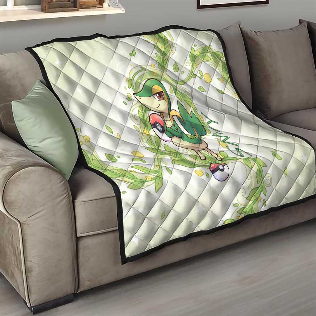 Snivy Quilt Elegant Botanical Art Nouveau Style