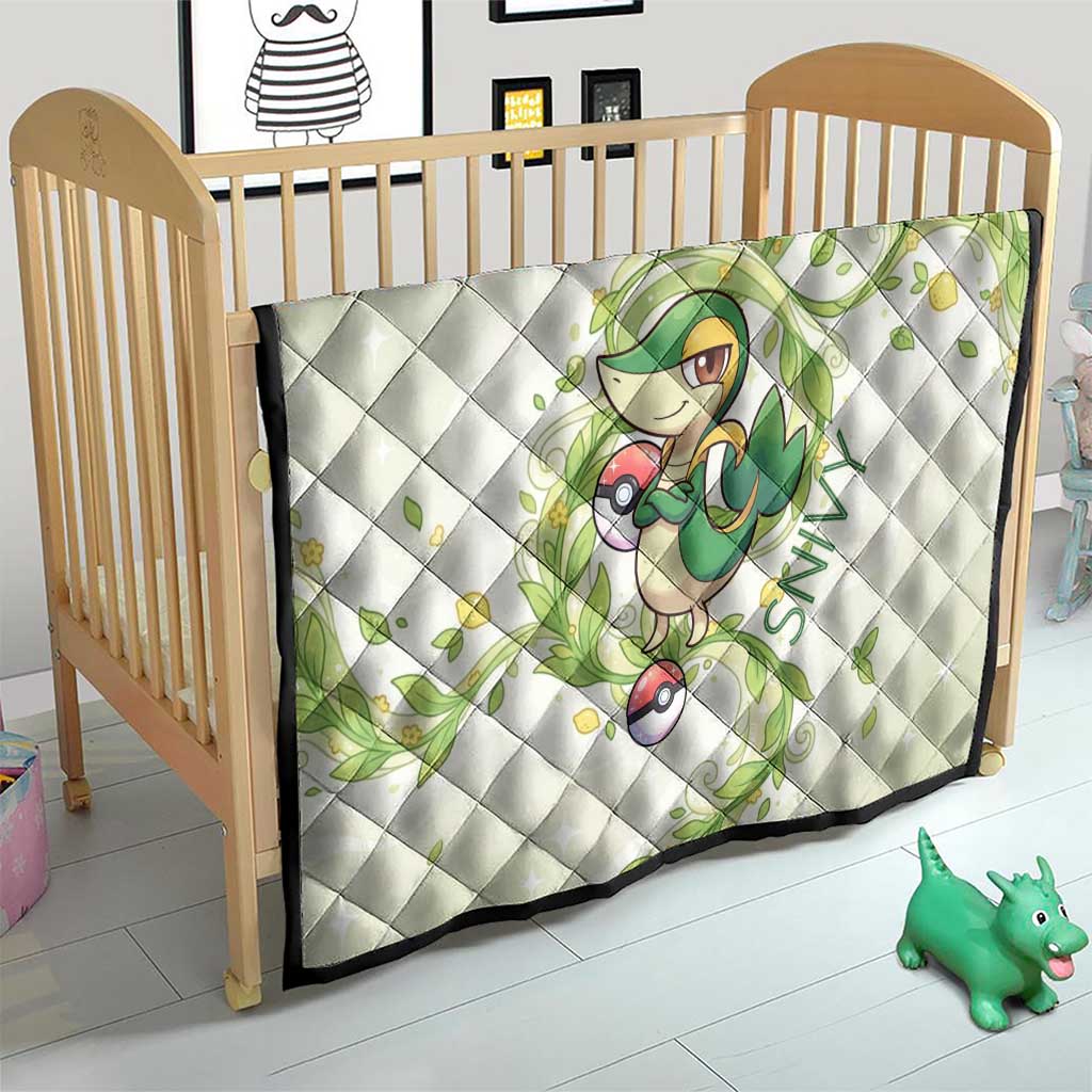 Snivy Quilt Elegant Botanical Art Nouveau Style
