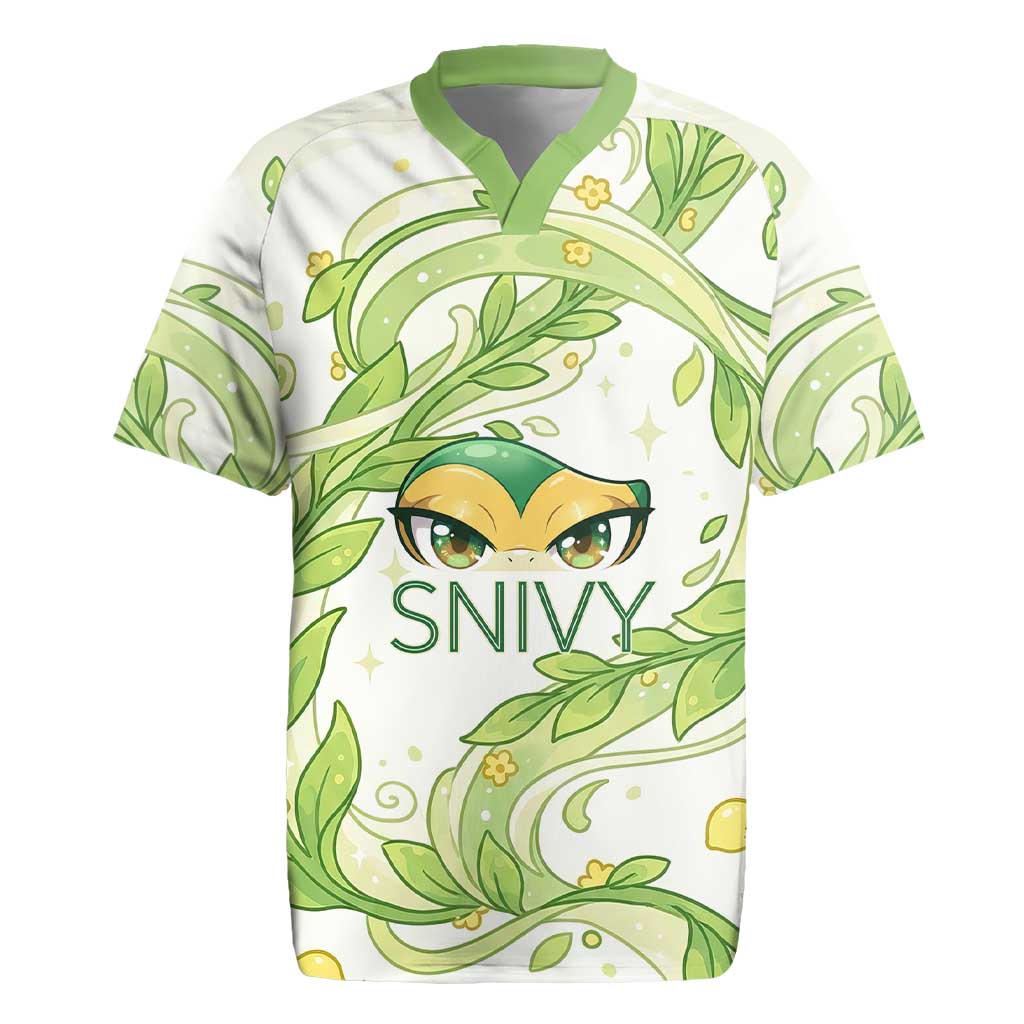 Snivy Rugby Jersey Elegant Botanical Art Nouveau Style