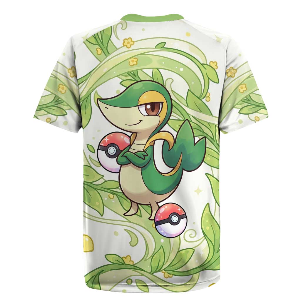 Snivy Rugby Jersey Elegant Botanical Art Nouveau Style