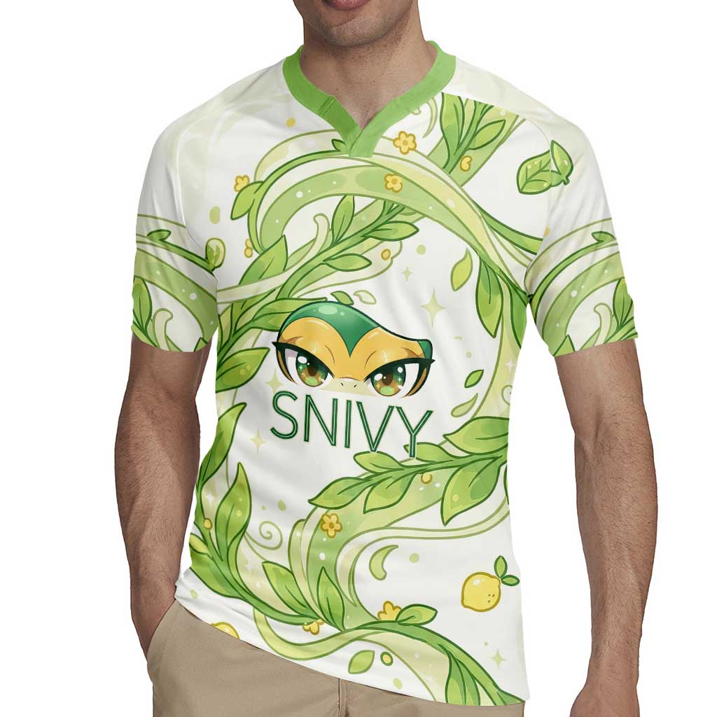 Snivy Rugby Jersey Elegant Botanical Art Nouveau Style