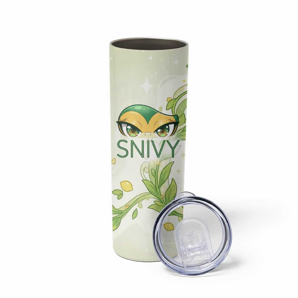 Snivy Skinny Tumbler Elegant Botanical Art Nouveau Style