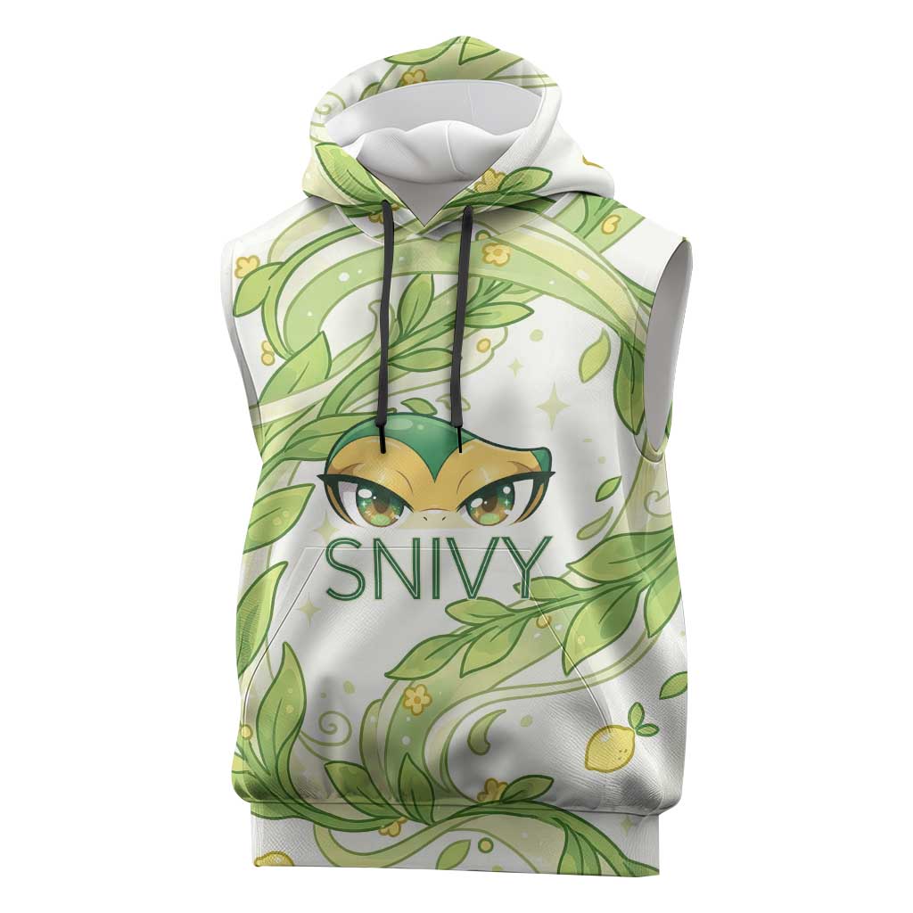 Snivy Sleeveless Hoodie Elegant Botanical Art Nouveau Style