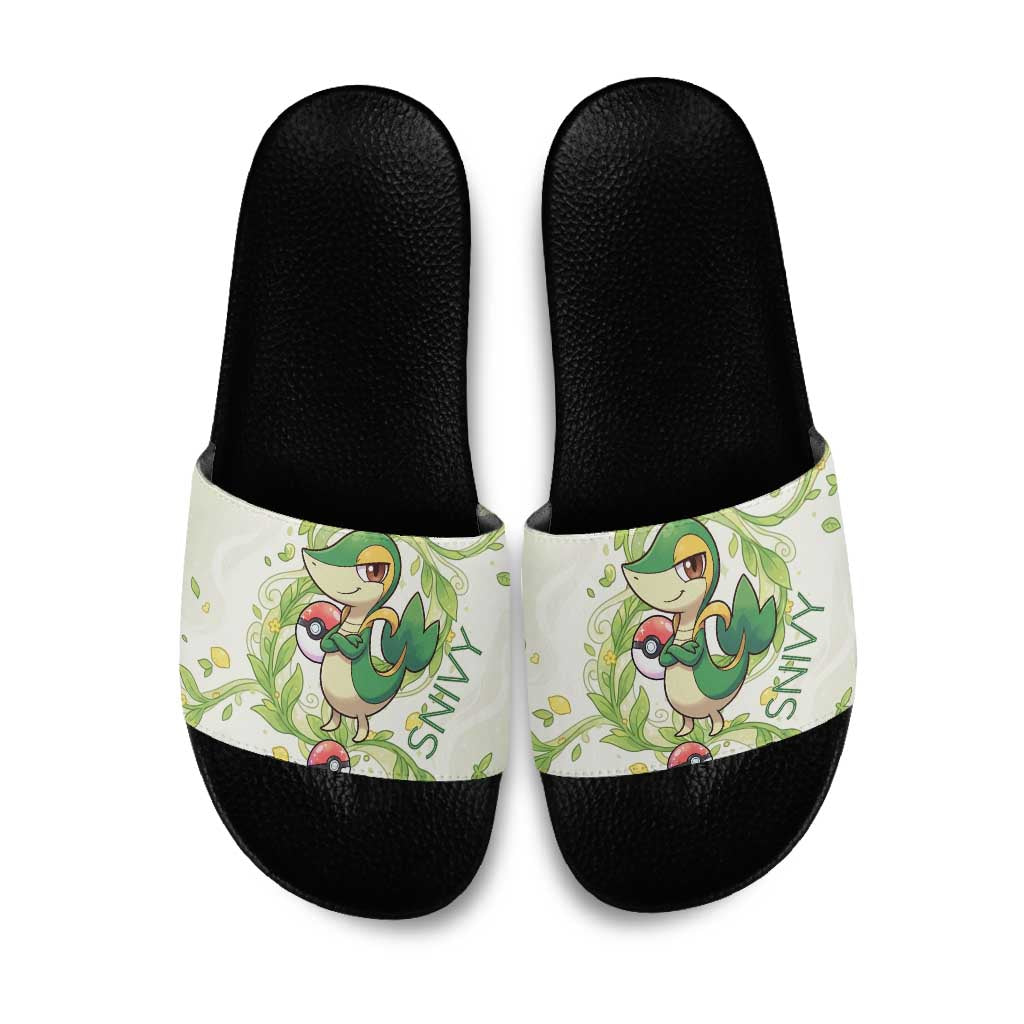 Snivy Slide Sandals Elegant Botanical Art Nouveau Style