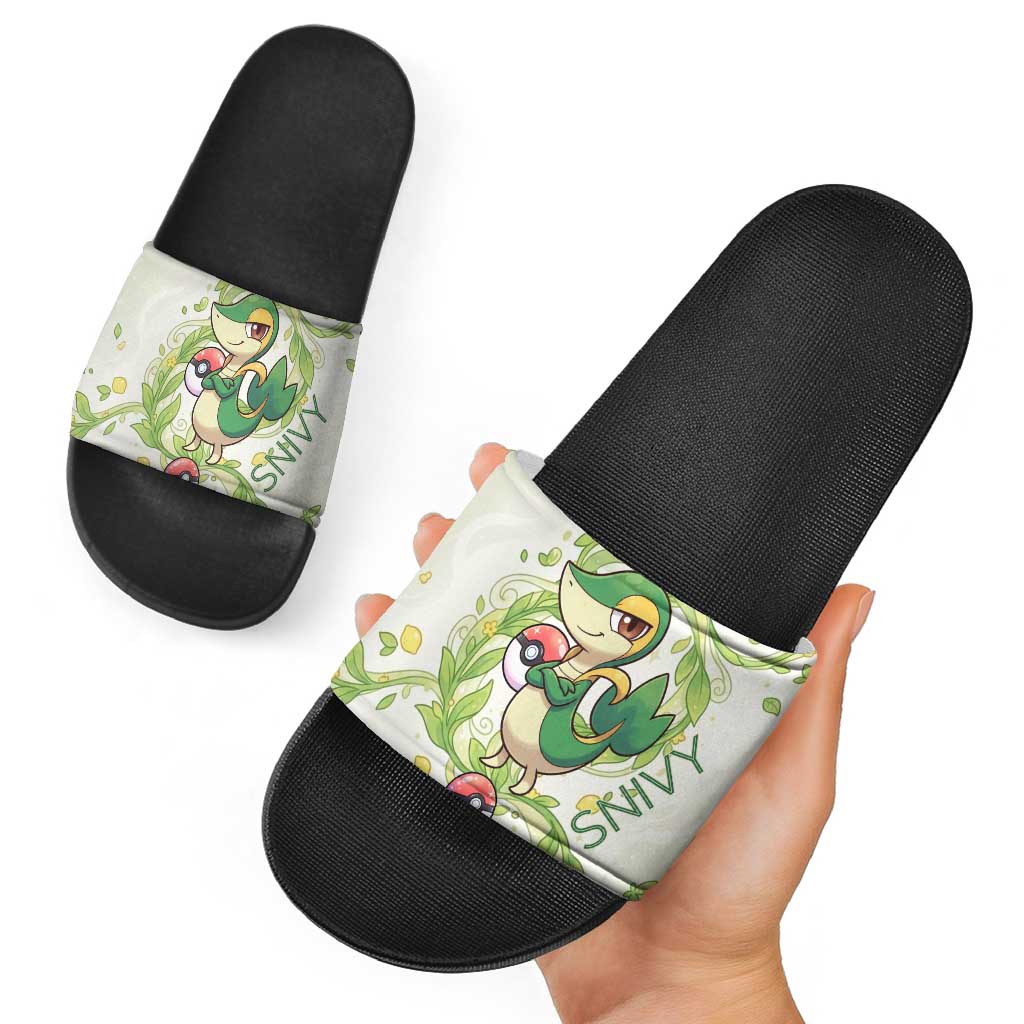 Snivy Slide Sandals Elegant Botanical Art Nouveau Style