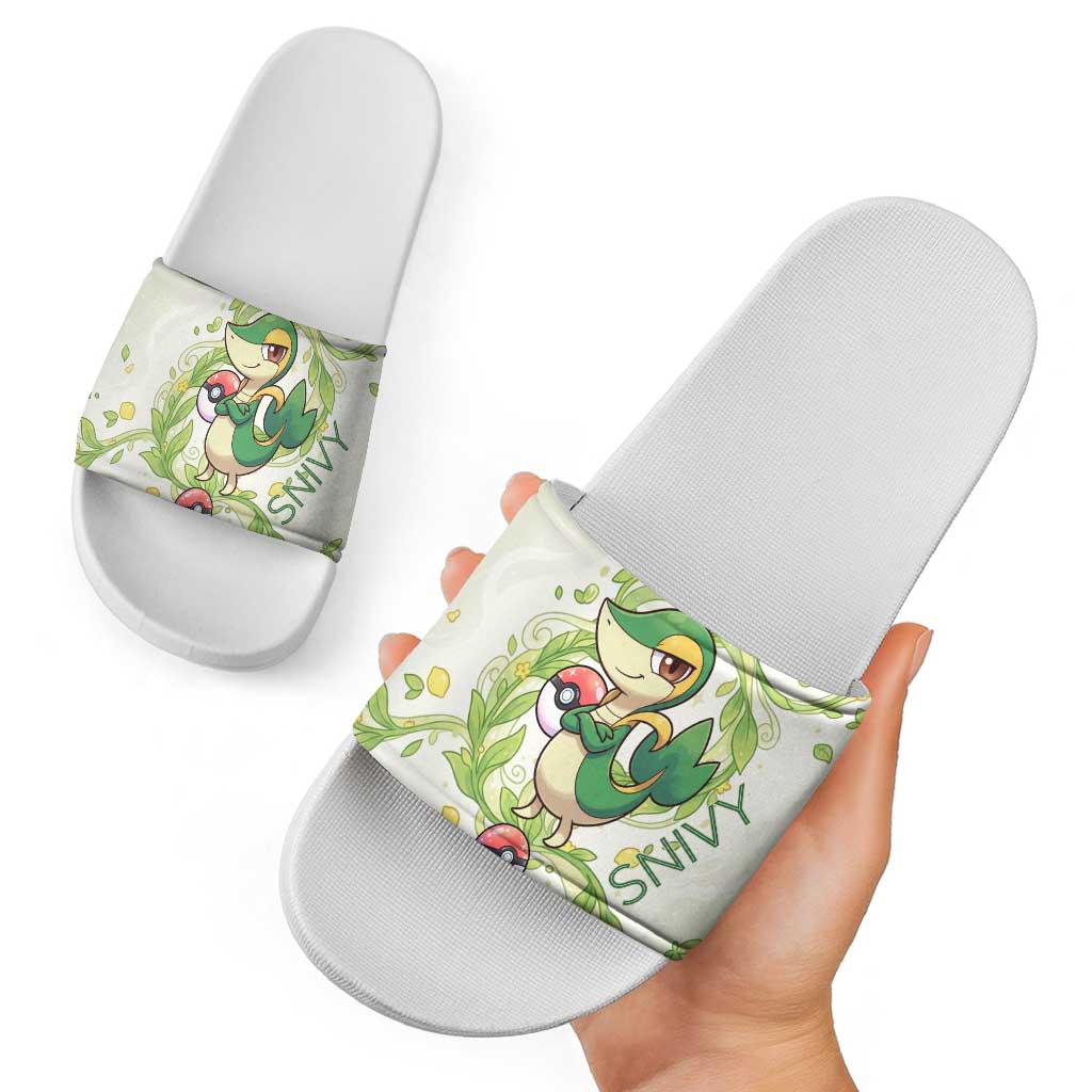 Snivy Slide Sandals Elegant Botanical Art Nouveau Style